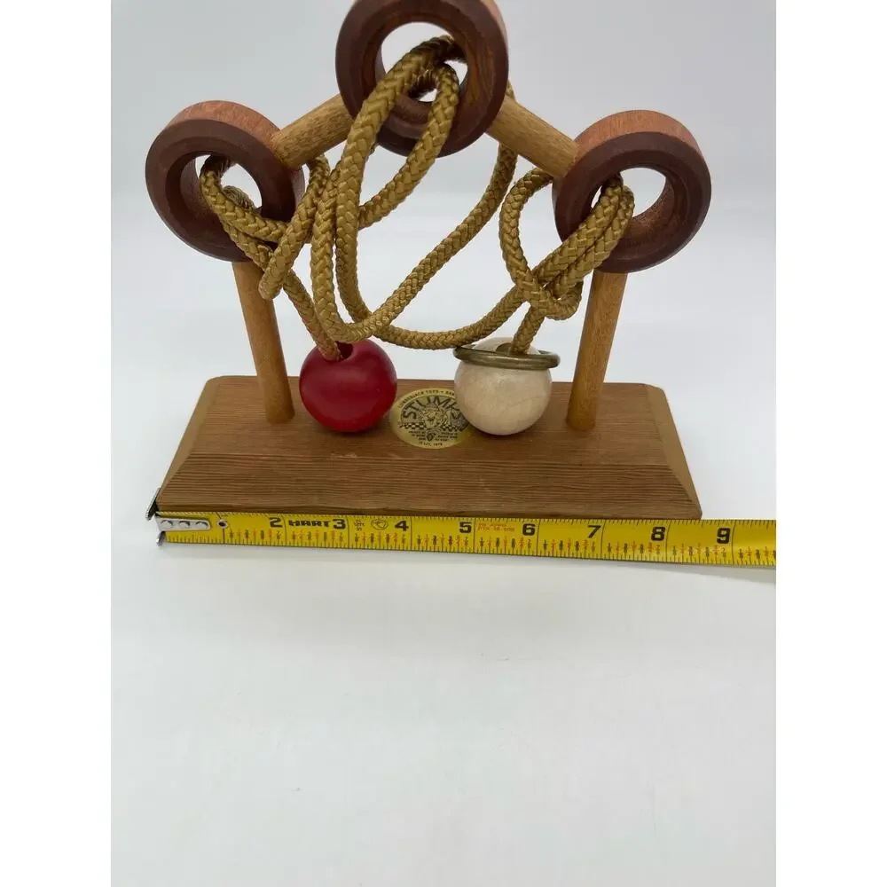 Vintage Stumps Wooden Wood & Rope Puzzle Lumberjack Toys 1979